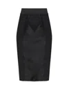 Dolce & Gabbana High Waist Mid-length Skirt In Black