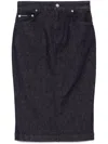 Dolce & Gabbana High-waisted Denim Midi Skirt With Back Pockets In Black