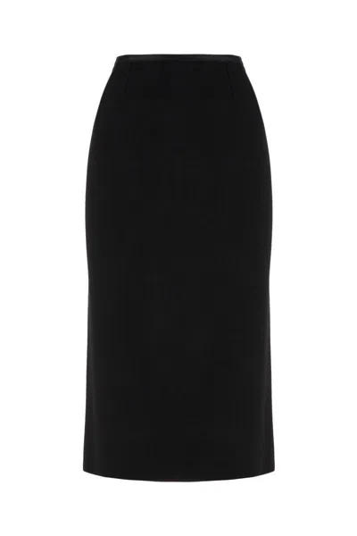 Dolce & Gabbana Pencil Jersey Midi Skirt In Black