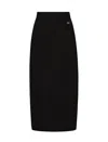 Dolce & Gabbana Cady Calf-length Skirt With Slits In Black