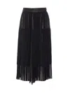 Dolce & Gabbana Silk Organza Midi Skirt In Black