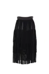 Dolce & Gabbana Silk Organza Midi Skirt In Black