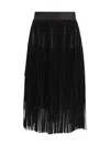 Dolce & Gabbana Silk Organza Midi Skirt In Black