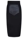 Dolce & Gabbana Midi Skirt In Powernet And Satin In Black