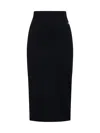 Dolce & Gabbana Black Stretch Wool Blend Skirt In Black
