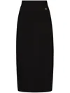 Dolce & Gabbana Cady Calf-length Skirt With Slits In Black