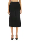 Dolce & Gabbana Gabardine Virgin-wool Midi Skirt In Black