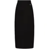 Dolce & Gabbana Cady Calf-length Skirt With Slits In Black