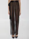 Dolce & Gabbana Belted Midi Chiffon Skirt In Black