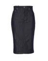 Dolce & Gabbana Denim Pencil Midi Skirt In Blue