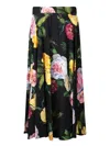 Dolce & Gabbana Floral Print Charmeuse Midi Skirt In Pink