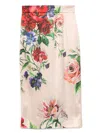 Dolce & Gabbana Longuette Skirt With Floral Print In Multi