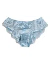 Dolce & Gabbana Sky Blue Silk Satin Lace Panty Brief Women's Underwear In Blue