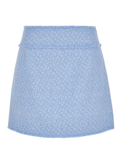 DOLCE & GABBANA SKY BLUE TWEED MINI SKIRT
