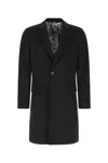 Dolce & Gabbana Slate Wool Blend Coat In Black