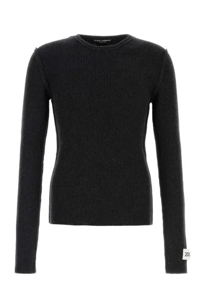 DOLCE & GABBANA SLATE WOOL BLEND SWEATER