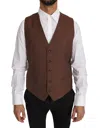 Dolce & Gabbana Brown Wool Silk Waistcoat Vest In Brown