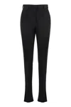Dolce & Gabbana Stretch Fabric Pants With Zipped Ankle In Black