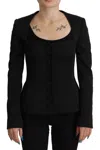 Dolce & Gabbana Black Slim Fit Long Sleeves Snap Jacket