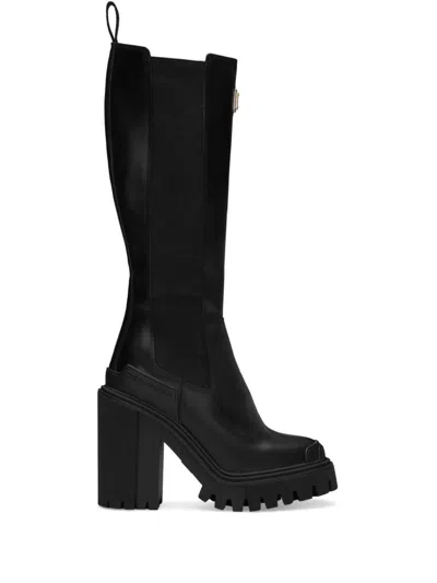 Dolce & Gabbana Sleek Black Women's Boots For Fw23 In Navy