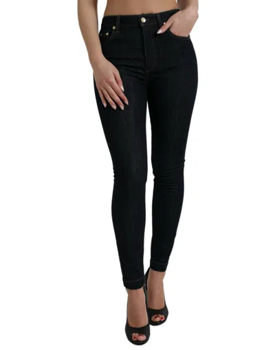 Dolce & Gabbana Sleek Mid-waist Stretch Denim Women's Jeans In Black