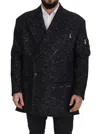 Dolce & Gabbana Black Wool Double Breasted Coat  Jacket