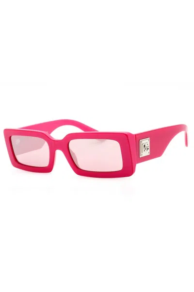 Dolce & Gabbana Sleek Rectangular Sunglasses 53mm In Pink