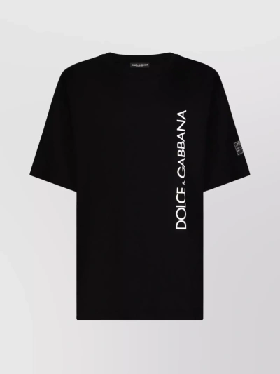 Dolce & Gabbana Sleek Round Neck T-shirt With Short Sleeves In Black