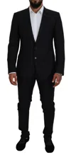 Dolce & Gabbana Black Single Breasted 2 Piece Martini Suit In Black