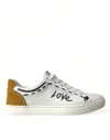 DOLCE & GABBANA DOLCE & GABBANA SLEEK WHITE LOW TOP LEATHER MEN'S SNEAKERS