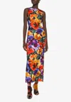 Dolce & Gabbana Abstract Floral-print Midi Dress In Multicolor