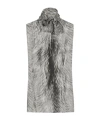 Dolce & Gabbana Shirt With Bow In Chiffon Print Fur In Gray