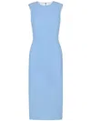 Dolce & Gabbana Wool Crepe Sheath Midi Dress With Tube In Blue