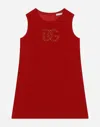 Dolce & Gabbana Sleeveless Cady Dress With Dg Patch In Red