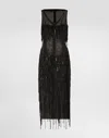 Dolce & Gabbana Fringed Midi Dress In Black
