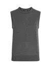 Dolce & Gabbana Cashmere Sleeveless Top Ribbed Hem In Gray