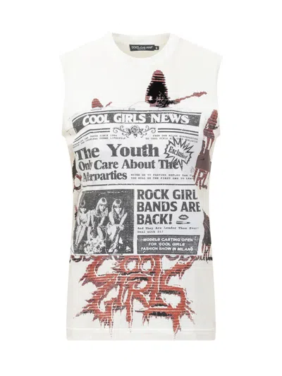 Dolce & Gabbana Sleeveless Cool Girls Tank Top In White