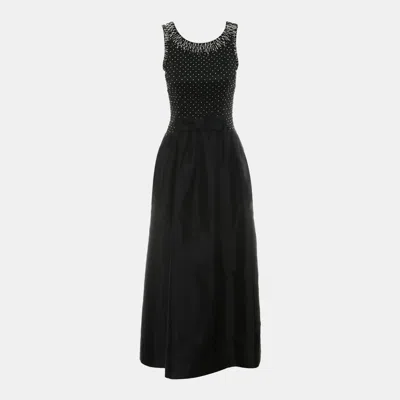 Pre-owned Dolce & Gabbana Sleeveless Crystal Embellished Dress In Black