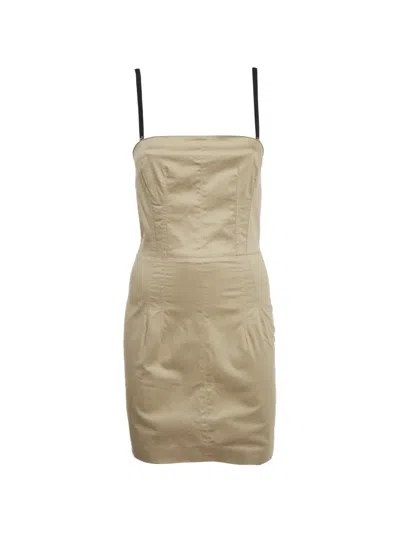 Pre-owned Dolce & Gabbana Sleeveless Darted Mini Dress In Green