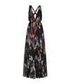 Dolce & Gabbana Floral Pleated Silk Chiffon Gown