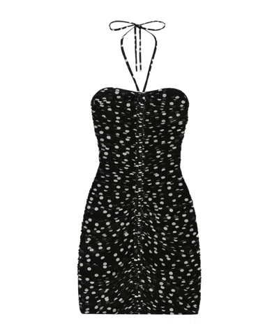 Dolce & Gabbana Black Draped Tulle Dress