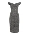 Dolce & Gabbana Draped Silk Dress Bandeau Neckline In Gold