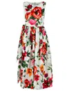Dolce & Gabbana Sleeveless Dress In Cotton Poplin Flower Print In Animal Print