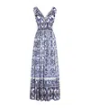 Dolce & Gabbana Open-back Shirred Printed Cotton-poplin Maxi Dress In Multicolor