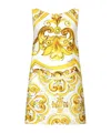 Dolce & Gabbana Short Majolica-print Brocade Dress In Multicolor