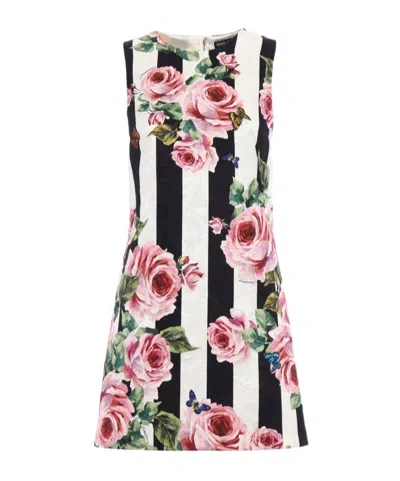 Dolce & Gabbana Sleeveless Dress In Multicolor