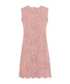 Dolce & Gabbana Floral-lace Midi Dress In Pink