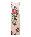 Dolce & Gabbana Women Multicolor Sleeveless Dress With Square Neck And All-over Floral Print In Visc In Pink