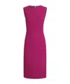 Dolce & Gabbana Wool Crepe Calf-length Sheath Dress In Purple
