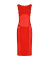 Dolce & Gabbana Satin And Cady Calf-length Dress In Red